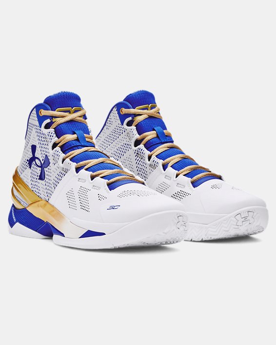 Unisex Curry 2 Retro Basketball Shoes in White image number 3